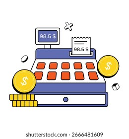 Cash Machine Flat illustration. EPS 10 File