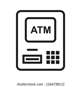 Cash machine icon, ATM. Simple line icon. Isolate on white background. Vector.