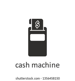 Cash machine, icon, black. Element mobile concept and web apps illustration. Thin line icon for website design and development, app development. Vector icon