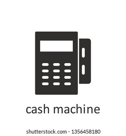 Cash machine, icon, black. Element mobile concept and web apps illustration. Thin line icon for website design and development, app development. Vector icon