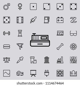 cash machine icon. Detailed set of minimalistic line icons. Premium graphic design. One of the collection icons for websites, web design, mobile app on colored background