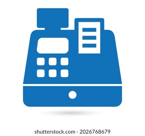 Icono de máquina de efectivo. Señal de comercio electrónico. Símbolo gráfico para el diseño del sitio web, logotipo, aplicación, interfaz de usuario. Ilustración del vector, EPS 10