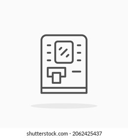 Cash Machine icon. Editable Stroke and pixel perfect. Outline style. Vector illustration. Enjoy this icon for your project.