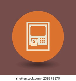 Cash machine icon or sign, vector illustration