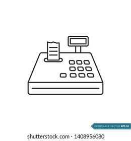 Cash Machine Icon Vector. Cashier Machine Illustration Flat Design.