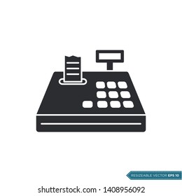 Cash Machine Icon Vector. Cashier Machine Illustration Flat Design.