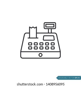 Cash Machine Icon Vector. Cashier Machine Illustration Flat Design.