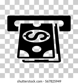Cash Machine icon. Vector illustration style is flat iconic symbol, black color, transparent background. Designed for web and software interfaces.