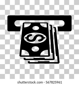 Cash Machine icon. Vector illustration style is flat iconic symbol, black color, transparent background. Designed for web and software interfaces.