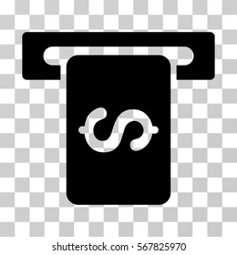 Cash Machine icon. Vector illustration style is flat iconic symbol, black color, transparent background. Designed for web and software interfaces.