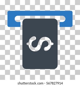 Cash Machine icon. Vector illustration style is flat iconic bicolor symbol, smooth blue colors, transparent background. Designed for web and software interfaces.