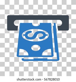 Cash Machine icon. Vector illustration style is flat iconic bicolor symbol, smooth blue colors, transparent background. Designed for web and software interfaces.