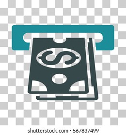 Cash Machine icon. Vector illustration style is flat iconic bicolor symbol, soft blue colors, transparent background. Designed for web and software interfaces.