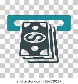 Cash Machine icon. Vector illustration style is flat iconic bicolor symbol, soft blue colors, transparent background. Designed for web and software interfaces.