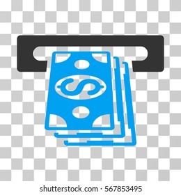 Cash Machine icon. Vector illustration style is flat iconic bicolor symbol, blue and gray colors, transparent background. Designed for web and software interfaces.