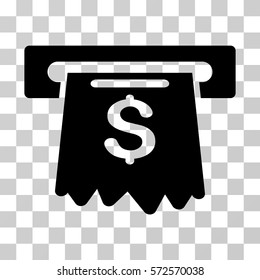 Cash Machine icon. Vector illustration style is flat iconic symbol, black color, transparent background. Designed for web and software interfaces.