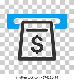 Cash Machine icon. Vector illustration style is flat iconic bicolor symbol, blue and gray colors, transparent background. Designed for web and software interfaces.