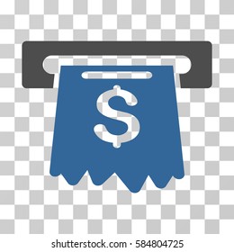 Cash Machine icon. Vector illustration style is flat iconic bicolor symbol, cobalt and gray colors, transparent background. Designed for web and software interfaces.