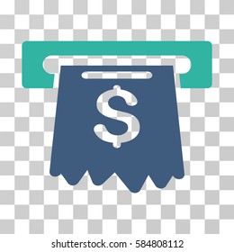 Cash Machine icon. Vector illustration style is flat iconic bicolor symbol, cobalt and cyan colors, transparent background. Designed for web and software interfaces.