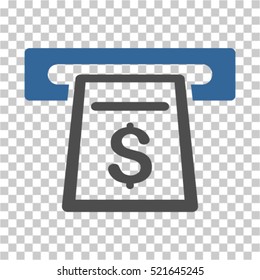 Cash Machine icon. Vector pictogram style is a flat symbol, color, chess transparent background. Designed for software and web interface toolbars and menus.