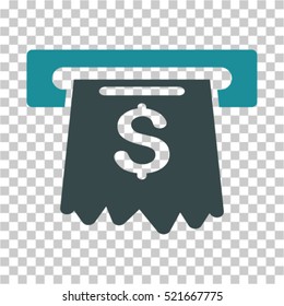 Cash Machine icon. Vector pictograph style is a flat symbol, color, chess transparent background. Designed for software and web interface toolbars and menus.