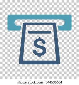 Cash Machine icon. Vector pictograph style is a flat symbol, color, chess transparent background. Designed for software and web interface toolbars and menus.