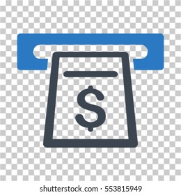 Cash Machine icon. Vector pictograph style is a flat symbol, color, chess transparent background. Designed for software and web interface toolbars and menus.