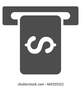 Cash Machine icon. Vector style is flat iconic symbol with rounded angles, gray color, white background.