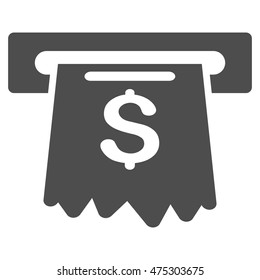 Cash Machine icon. Vector style is flat iconic symbol with rounded angles, gray color, white background.