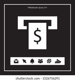 Cash machine icon for web and mobile