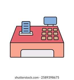 cash machine icon with white background vector stock illustration