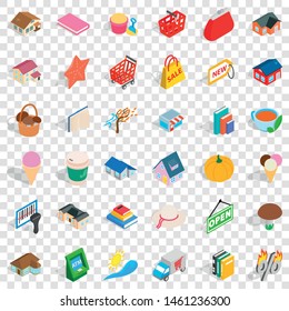 Cash machine icons set. Isometric style of 36 cash machine vector icons for web for any design