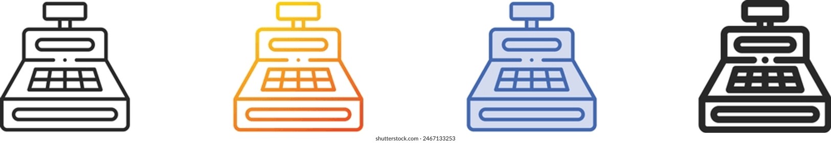 cash machine icon.Thin Linear, Gradient, Blue Stroke and bold Style Design Isolated On White Background