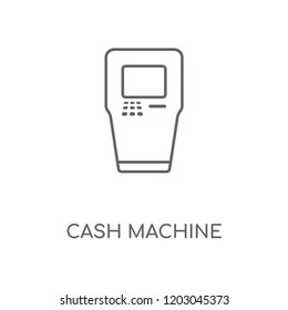 Cash machine linear icon. Cash machine concept stroke symbol design. Thin graphic elements vector illustration, outline pattern on a white background, eps 10.