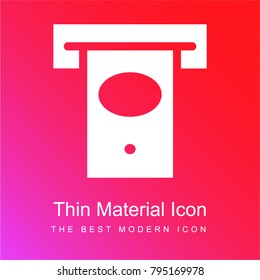 Cash machine red and pink gradient material white icon minimal design