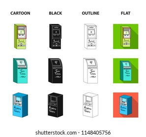 Cash machine for cash, terminal for payment, ticket machine. Terminals set collection icons in cartoon,black,outline,flat style isometric vector symbol stock illustration web .
