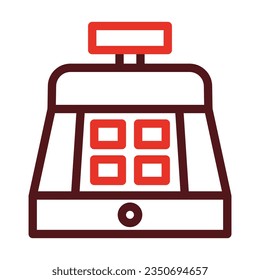 Cash Machine Thick Line Two Color Icons For Personal And Commercial Use.
