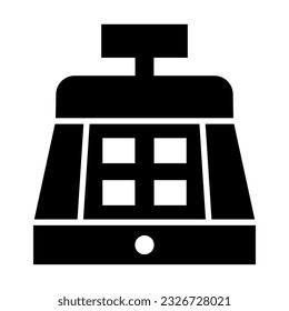 Icono De Glifo Vector De Máquina De Efectivo Para Uso Personal Y Comercial.
