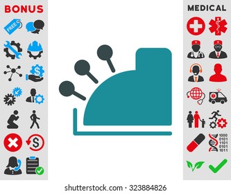 Cash Machine vector icon. Style is bicolor flat symbol, soft blue colors, rounded angles, white background.