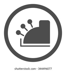 Cash Machine vector icon. Style is flat rounded symbol, gray color, rounded angles, white background.