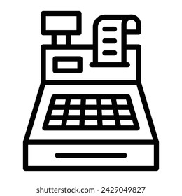 Cash Machine Vector Line Icon Design