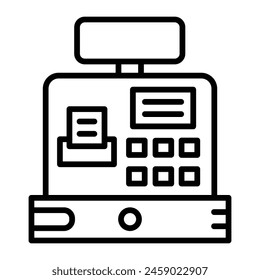 Cash Machine Vector Line Icon Design