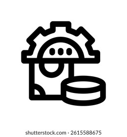 cash management line icon. Clean and minimalist vector icon for websites, mobile apps, presentations, and logos. Fully scalable and customizable for any project.