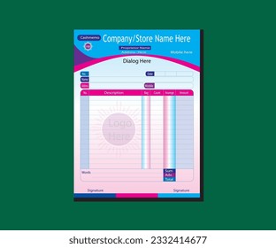 Cash Memo Design Wonderful for your Business.