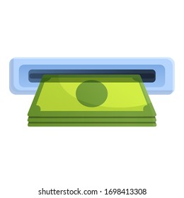 Cash money atm icon. Cartoon of cash money atm vector icon for web design isolated on white background