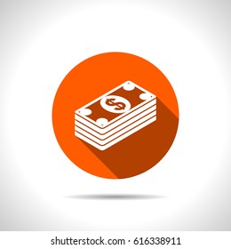 Cash money banknotes vector flat icon