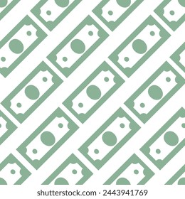 Cash or money bills on seamless pattern