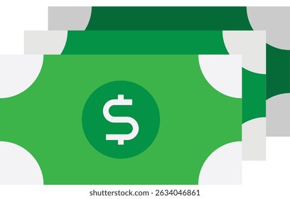 Cash Money Finance Icon Vector Flat Illustration