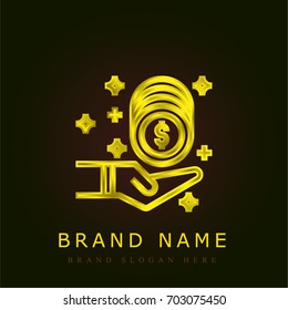 Cash money golden metallic logo