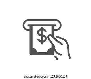 Cash money icon. Banking currency sign. Dollar or USD symbol. ATM service. Quality design element. Classic style icon. Vector